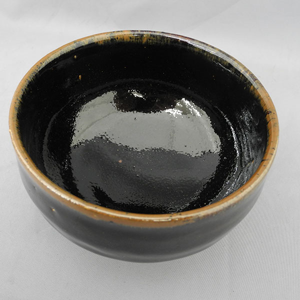 濱田晋作 益子焼 黒釉茶碗 Japanese tea bowl MASHIKO WARE [写真4]