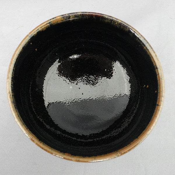 濱田晋作 益子焼 黒釉茶碗 Japanese tea bowl MASHIKO WARE [写真5]