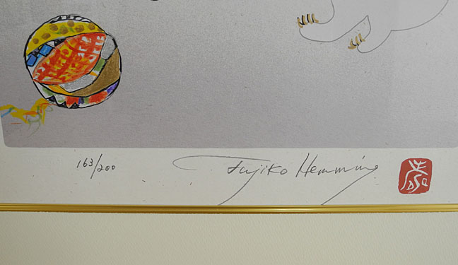 9257 フジ子 ヘミング シルクスクリーン 猫十熊 クッキー 広田屋 ブランド質屋通販